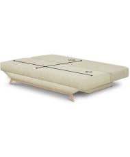 Panca trasformabile a 3 posti - Contenitore - Tessuto di velluto a coste beige - 190 x 92 x 84 cm - TEIJO