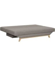 TEIJO Banquette convertible 3 places avec coffre de rangement - Tissu Taupe - 187 x 91 x 82 cm