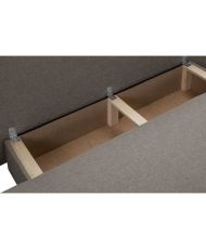 TEIJO Banquette convertible 3 places avec coffre de rangement - Tissu Taupe - 187 x 91 x 82 cm