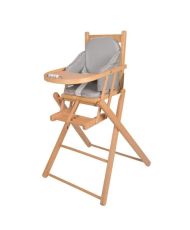 Kissen für Babyhochstuhl – skalierbar – PVC – Sicherheitsgurte – leicht zu waschen – 27 x 26 x 33 cm, Grau