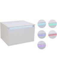 Mesita de noche LED - blanca - 48 x 40 x 30 cm - FLOW