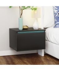 Chevet LED - noir - 48 x 40 x 30 cm - FLOW
