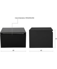 Comodino LED - nero - 48 x 40 x 30 cm - FLOW