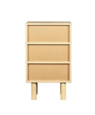 Table de chevet LILA avec 3 tiroirs et 2 niches - Chene/bleu - MDF - 40 x 24 x 67 cm