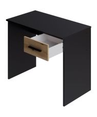 Kleiner Schubladenschreibtisch – Schwarz und Eiche – 90 x 50 x 74 cm
