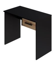 Kleiner Schubladenschreibtisch – Schwarz und Eiche – 90 x 50 x 74 cm