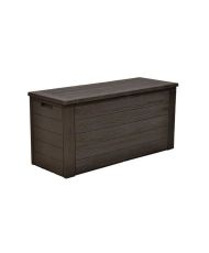 TOOD Aufbewahrungskoffer aus Kunstharz – 300 l – 120 x 46 x 58 cm – braune Holzoptik