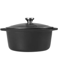  SITRAM Cocotte – 711075 – 4L Schwarzes, rundes, emailliertes Gusseisen