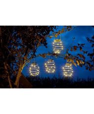 Spiralight Solarlaterne 4er-Pack – Solarenergie – Outdoor – Grau