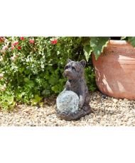 Light decoration - Cracked Globe Dog - Color changing LED - Solar energy