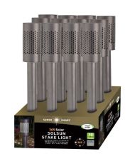 Pack of 4 Solsun 365 10 Lumens Stainless Steel Solar Beacons - Contemporary Garden Design