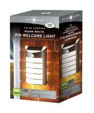 Pack de 2 Spots Solaires Welcome 100 Lumens - Détecteur de Mouvement - Acier et Blanc