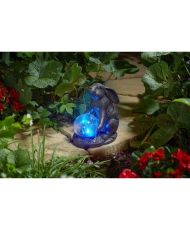 Décoration lumineuse - Lievre Globe craquelé - Energie solaire - LED - Noir - Bronze