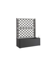 Natural Deluxe rectangular flower box with trellis - 100 x 43 x 142 cm - 90 + 6.5 L in reserve - Anthracite