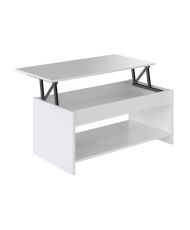 Matte white lift-up coffee table - 100 x 50 x 44 cm - HAPPY