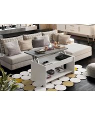 Couchtisch – Weiß und Betongrau – Hebbar – 100 cm x 50 x 44 cm – HAPPY
