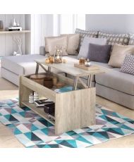 Table basse relevable - chêne sonoma - 100 x 50 x 44 cm - HAPPY
