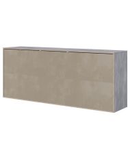 STONE Buffet 4 portes 3 tiroirs - béton et blanc - 206 x 45 x 83,4 cm