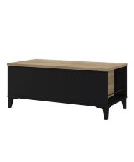 Coffee Table with Liftable Top - Black/Oak - 100 x 50/72 x 42/55 cm - EVAN
