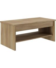 Table Basse ELSA - 2 plateaux relevables - chêne - 100 x 50 x 44 cm