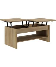 Table Basse ELSA - 2 plateaux relevables - chêne - 100 x 50 x 44 cm