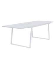 Ensemble repas 6 personnes - Table extensible 160/240 + 6 fauteuils assise textilene - Blanc