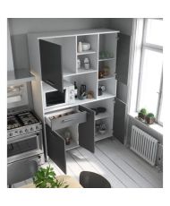Küchen-Sideboard – Mattgrau – 5 Türen – ECO – 120 x 40 x 178 cm