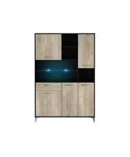 ECO Küchen-Sideboard mit LED 120 cm – Eiche und Mattschwarz