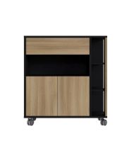 ECO Küchenwagen mit Rollen 80 – Eiche und Schwarz