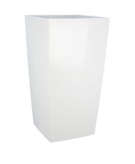 Bac à fleurs carré NUANCE - Plastique - 29 x 29 x 52 cm - Blanc