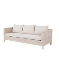 Salon de jardin en résine tressée avec coussins - 4 personnes - CUBA - Beige