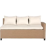 Salon de jardin 5 personnes - Acier et résine tressée - Beige