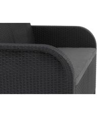 Garden bench - Allibert by KETER - SanRemo - in woven rattan imitation resin - Graphite gray