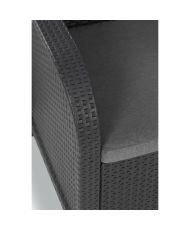 Banquette de jardin - Allibert by KETER - SanRemo - en résine imitation rotin tressé - Gris graphite
