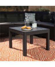 Salon de jardin - résine aspect rotin tressé- Allibert by KETER - 5 personnes - SanRemo - Gris graphite