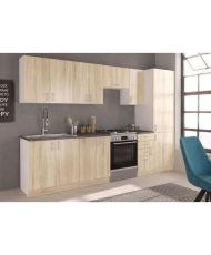 Cuisine complète SARA - chêne sonoma - 300 cm - Plan de travail non inclus
