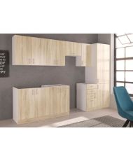 SARA complete kitchen - sonoma oak - 300 cm - Worktop not included