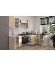 SARA Cuisine complète d'angle réversible (gauche / Droit) - chêne sonoma - 270 cm - Plan de travail non inclus