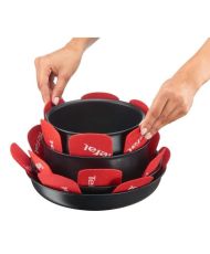 TEFAL Set of 4 pan protectors 38 x 36 x 1 cm red