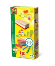 Colored chalks with eraser