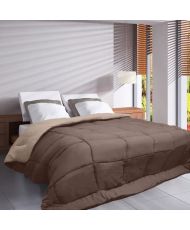 Leichte Mikrofaser-Bettdecke, 240 x 260 cm, Taupe und Leinen
