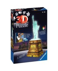  3D Puzzle Statue of Liberty illuminated - Ravensburger - Monument 108 pieces - without glue - with color LEDS