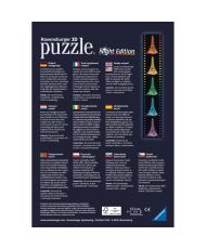 3D illuminated Eiffel Tower puzzle - Ravensburger - 216 pieces - without glue - with color LEDS