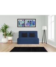 Banquette BZ 2 places - DUNLOPILLO - ReVEUR - Matelas Slyde 13 cm - Bleu