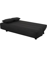 Banquette Clic clac 2 places REVEUR - Tissu noir - Matelas DUNLOPILLO - Couchage 188 x 128 cm