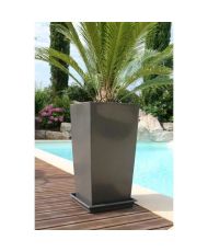 Pot de fleurs Nuance -Carré - 29 x 29 x 52 cm - 32.6 L - Gris pailleté