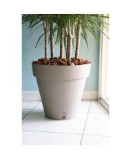 Pot de fleurs Loft avec réserve d'eau - Rond Ø 50 x 46 cm -Taupe