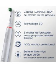 Elektrische Zahnbürste ORAL-B – 3 Bürstenköpfe inklusive – weiß – kabellos