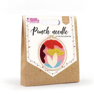 Coffret Punch needle Ø 20 cm - Abstrait
