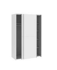 Kleiderschrank mit 2 Schiebetüren – Mattweiß – 120 x 61,2 x 190,5 cm – OZZULA